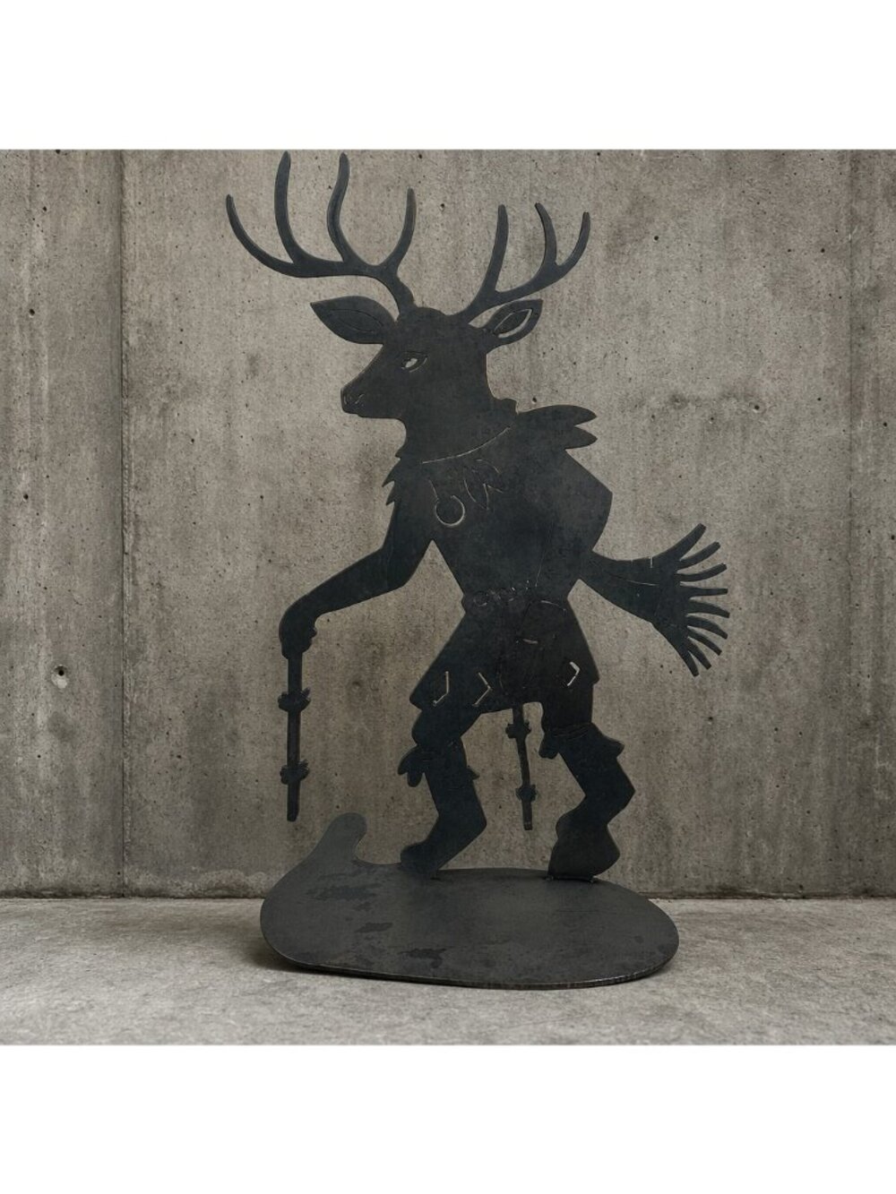 Robert Shields Lazart Deer Dancer Vtg Metal Sculpture Brutalist Southwest Art